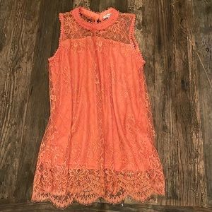 Coral Lace Blouse